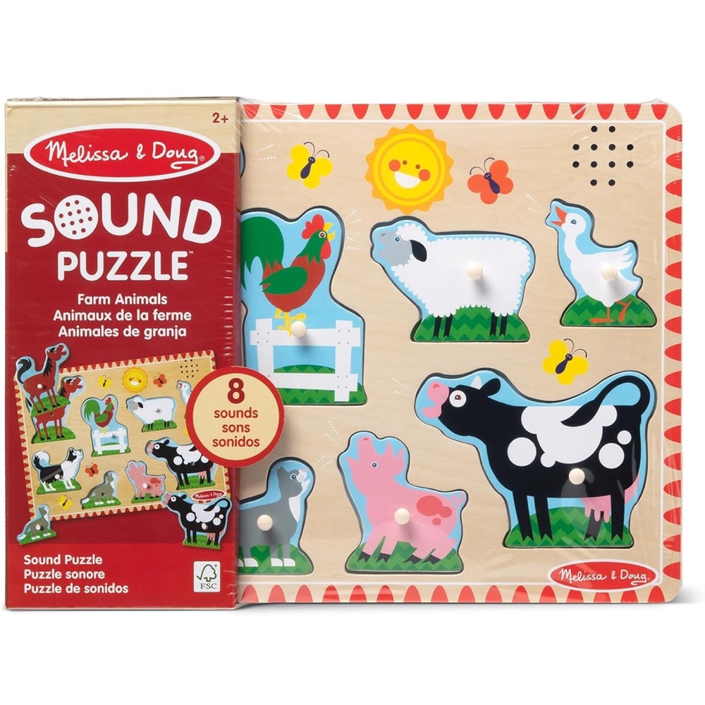 Melissa & Doug Farm Animals Sound Puzzle - Red, Green, Blue